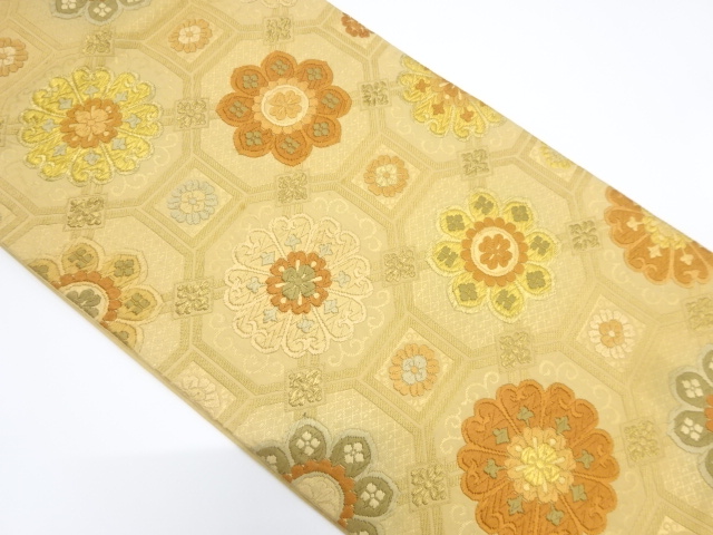 アンティーク　花蜀江紋織り出し袋帯（材料）